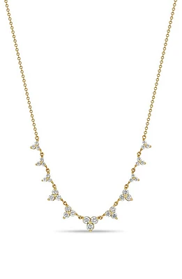 Zoë Chicco Graduated Diamond Trio Frontal Necklace in 14K Yellow Gold at Nordstrom, Size 16