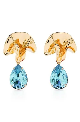 Sterling King Delphinium Mini Crystal Drop Earrings in Gold - Aquamarine at Nordstrom