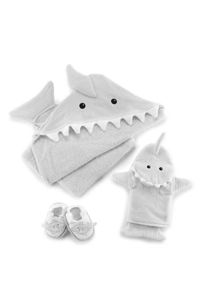 Baby Aspen Let the Fin Begin 4-Piece Bath Set in Open Grey at Nordstrom