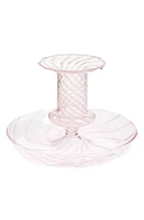 HAY Flare Stripe Glass Candleholder in Light Pink With W Jade Stripes at Nordstrom, Size Small