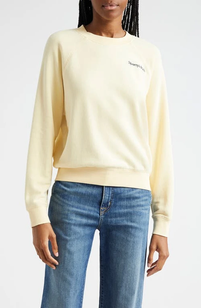 Sporty & Rich Embroidered Logo Cotton Graphic Sweatshirt Almond at Nordstrom,