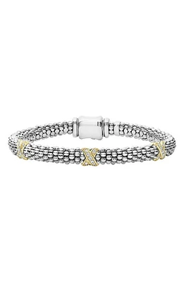 LAGOS Signature Caviar Diamond Rope Bracelet in Silver/Gold at Nordstrom