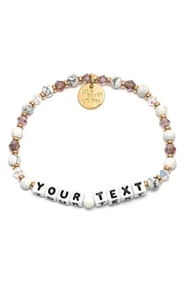 Little Words Project Amethyst Dreams Custom Beaded Stretch Bracelet in White Lilac at Nordstrom