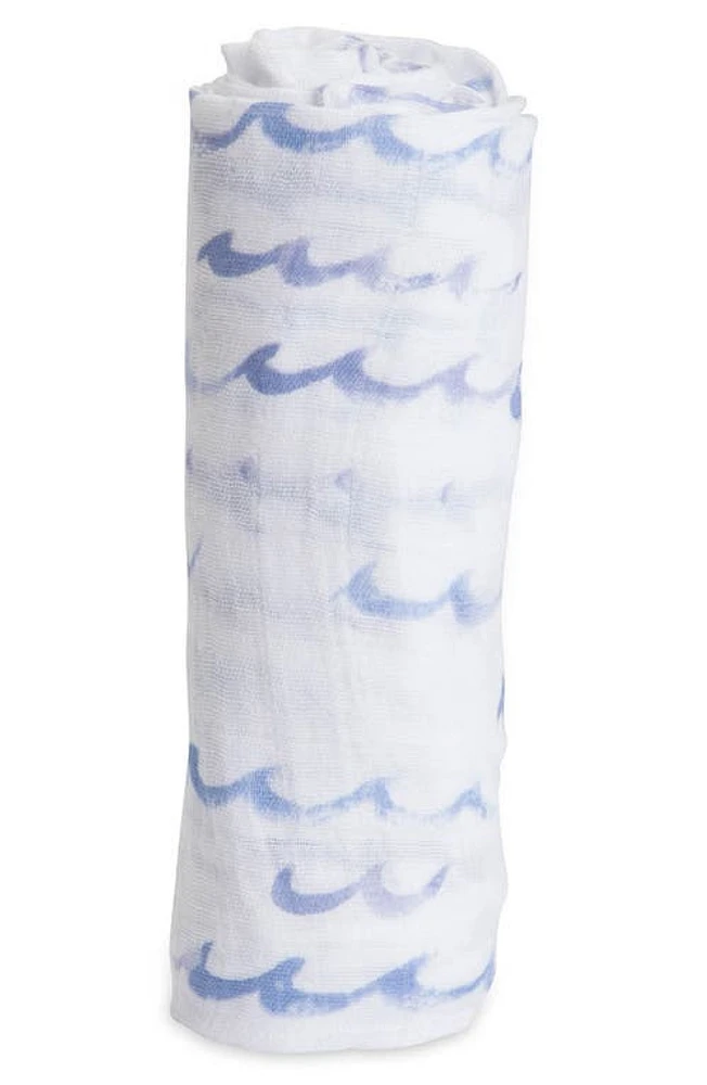 little unicorn Cotton Muslin Swaddle Blanket in High Tide at Nordstrom