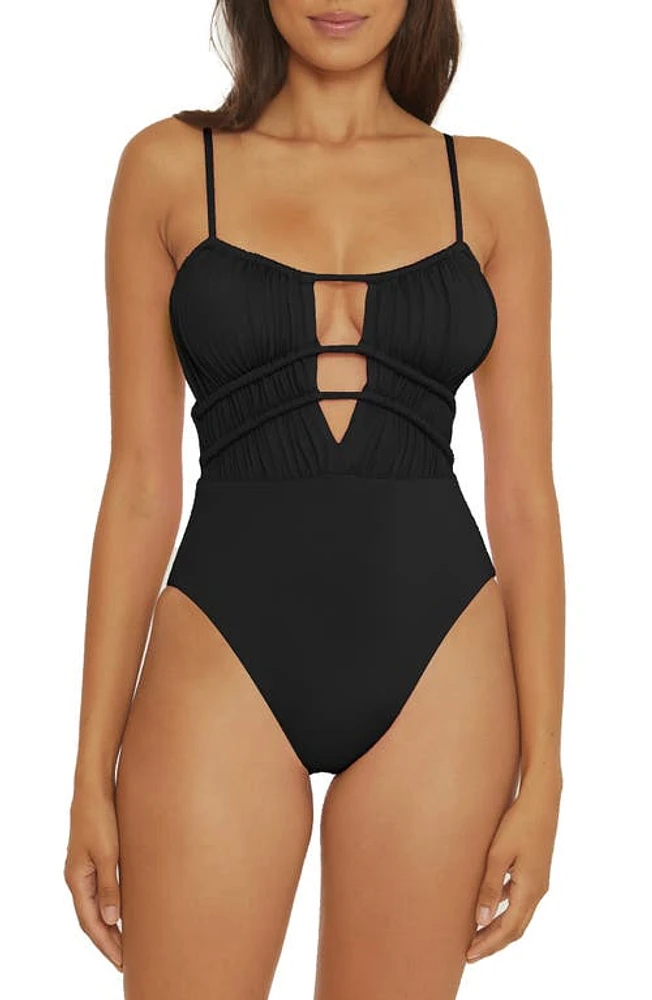 Becca Color Code Santorini One-Piece Swimsuit Black at Nordstrom,