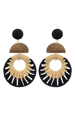 Panacea Raffia Drop Earrings in Black at Nordstrom