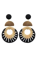 Panacea Raffia Drop Earrings in Black at Nordstrom