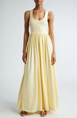 Zimmermann Harmony Metallic Jersey Tank Maxi Sweater Dress Lemon at Nordstrom,