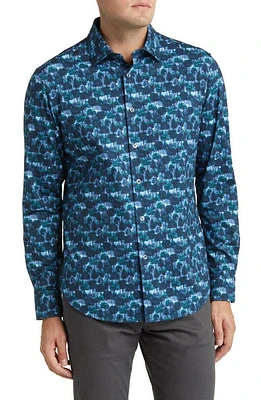 Bugatchi James OoohCotton Forest Print Button-Up Shirt at Nordstrom,