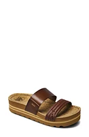 Reef Cushion Vista Hi Slide Sandal Chocolate at Nordstrom,