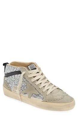 Golden Goose Mid Star Glitter Sneaker Silver/Taupe/Black at Nordstrom,