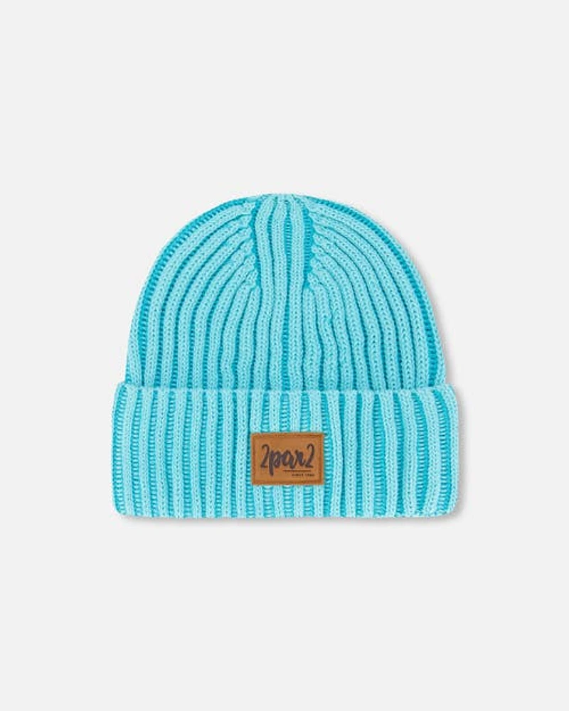 Deux Par Deux Unisex Solid Knit Hat Turquoise at Nordstrom