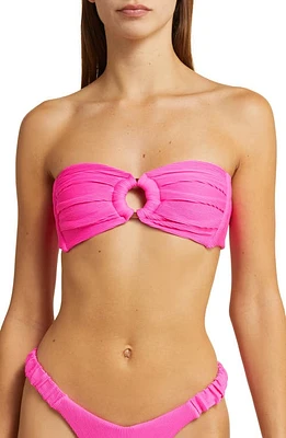 Kulani Kinis Strapless Bandeau Bikini Top in Flamingo Pink at Nordstrom, Size Large