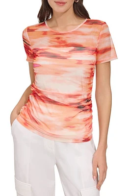 DKNY Mesh Top Orange Blossom Multi at Nordstrom,