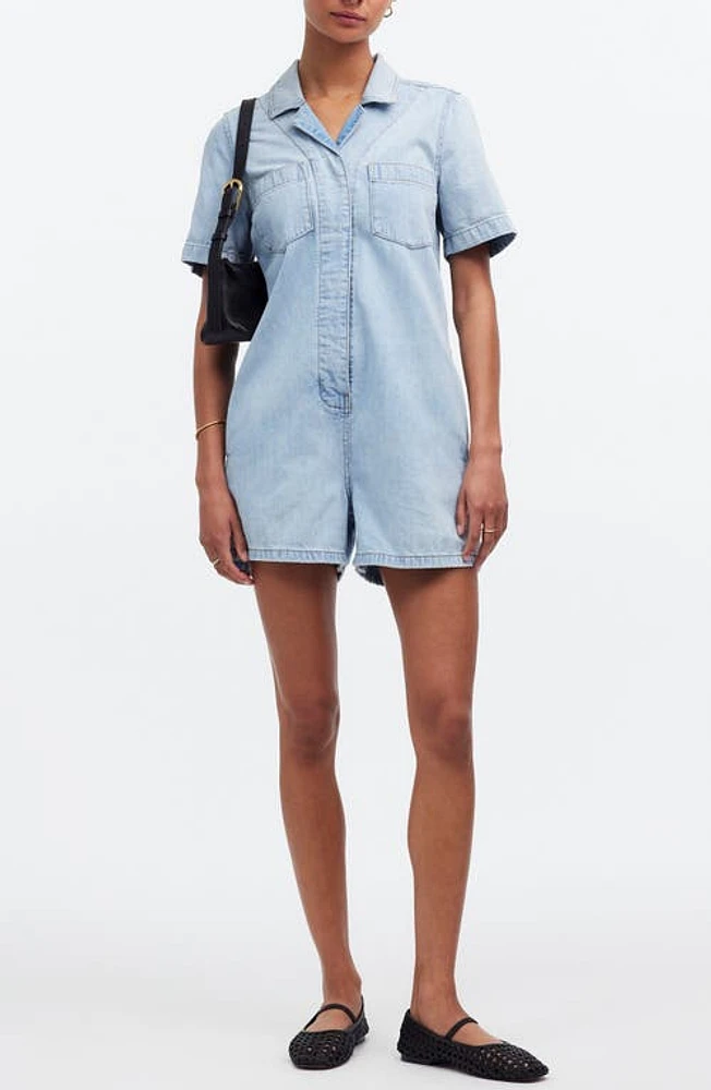 Madewell Denim Utility Romper Fitzgerald Wash at Nordstrom,