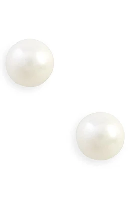 Nordstrom Imitation Pearl Stud Earrings in White- Silver at Nordstrom