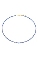 EF Collection Birthstone Beaded Necklace in Yellow Gold /Tanzanite at Nordstrom