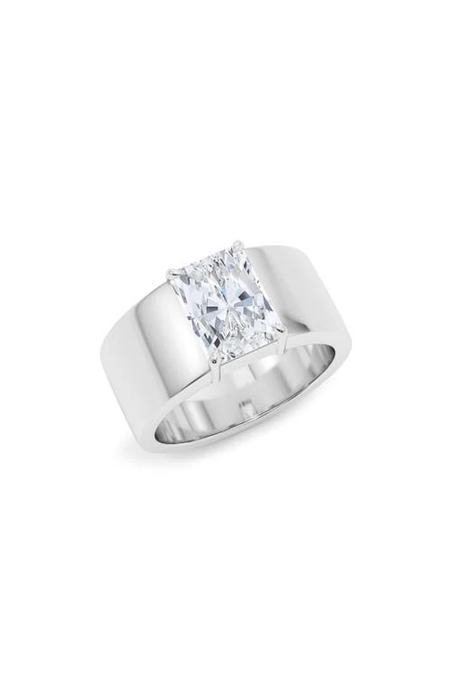 HauteCarat Radiant Cut Lab Created Diamond Band Ring in 18K Gold at Nordstrom