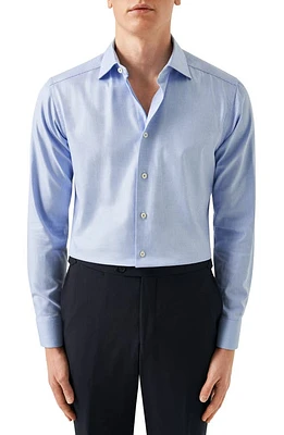 Eton Contemporary Fit Textured Organic Cotton Dress Shirt Lt/Pastel Blue at Nordstrom,