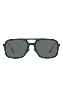 Prada 55mm Polarized Pillow Sunglasses in Matte Black at Nordstrom