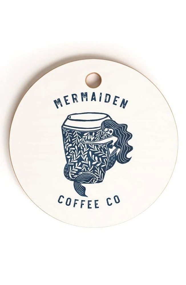 Deny Designs Mermaiden Coffee Cutting Board in White at Nordstrom