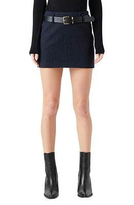 Grey Lab Pinstripe Miniskirt Dark Navy at Nordstrom,