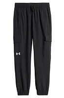 Under Armour Kids' UA Pennant Woven Cargo Pants in Black /Black /White at Nordstrom, Size Xs