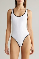 Solid & Striped Annemarie Rib One-Piece Swimsuit Marshmallow at Nordstrom,