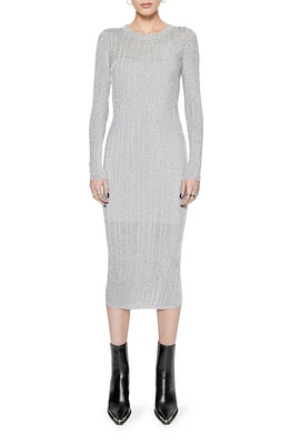 Rebecca Minkoff Abbey Long Sleeve Midi Sweater Dress Metallic at Nordstrom,