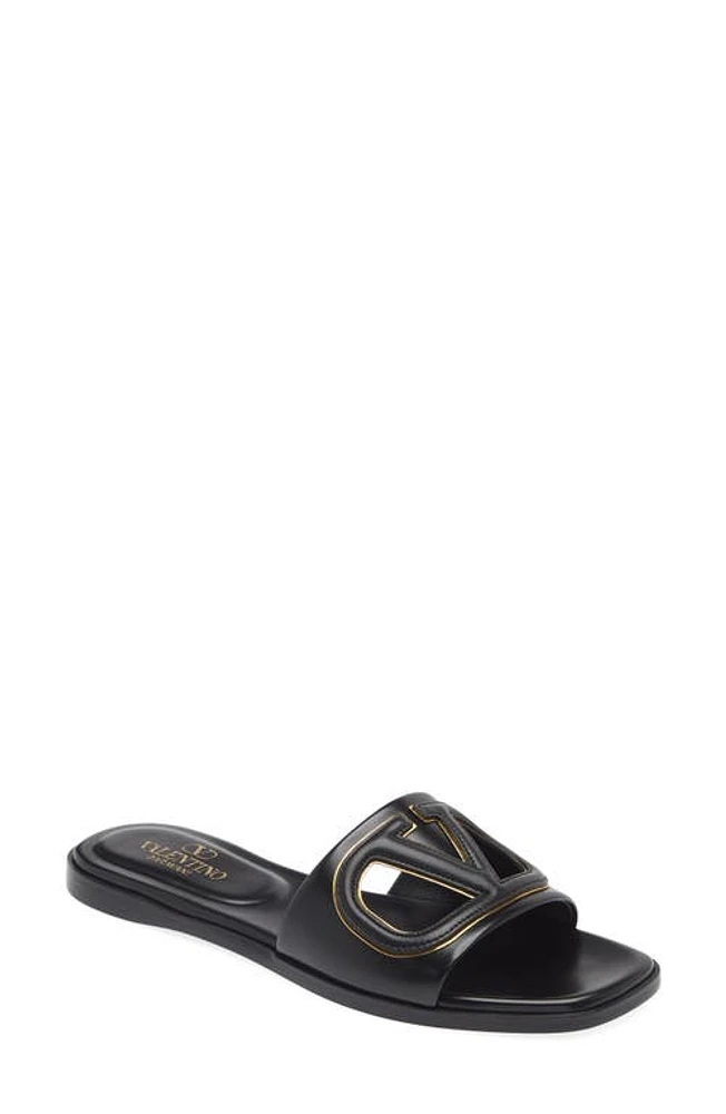 Valentino Garavani VLOGO Cutout Slide Sandal Brass at Nordstrom,