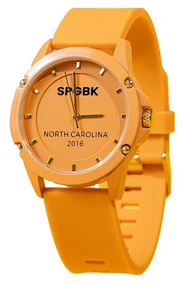 SPGBK Watches Hope Mills Silicone Strap Watch, 42mm in Mustard at Nordstrom