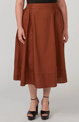 Estelle Mahana Cotton Midi Skirt Cinnamon at Nordstrom,