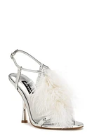 Nine West Million Feather Sandal White at Nordstrom,