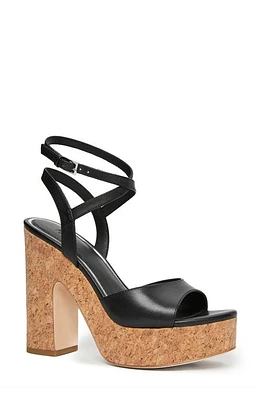 PAIGE Caprice Ankle Strap Platform Sandal Black at Nordstrom,