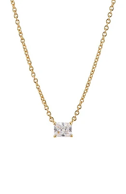 Nadri Modern Luv Small Emerald Cut Cubic Zirconia Pendant Necklace in Gold at Nordstrom