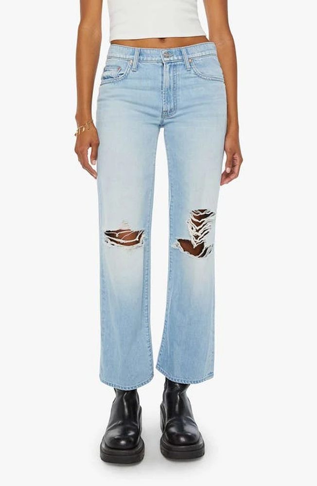 MOTHER The Rambler Flood Ripped Ankle Wide Leg Jeans Off at Nordstrom,