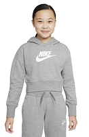 Nike Kids' Club Crop Cotton Blend French Terry Hoodie at