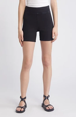 FRAME Jet Set Pull-On Denim Shorts Sheen Noir at Nordstrom,