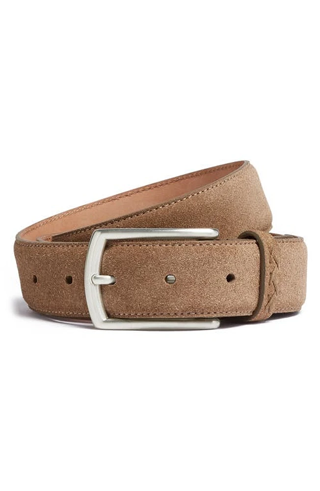 ZEGNA Suede Belt in Beige at Nordstrom, Size 110