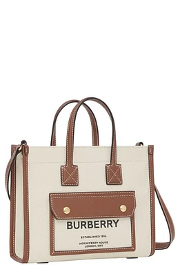 burberry Mini Towner Horseferry Print Canvas & Leather Tote in Natural/Tan at Nordstrom