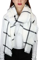 Nicoletta Rosi Yarn Dyed Big Check Scarf in Black/White at Nordstrom