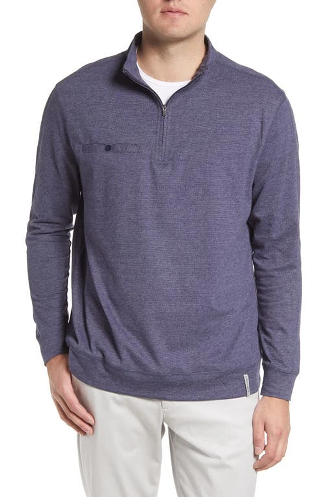 Black Clover Men's Clyde Quarter Zip Performance Pocket Pullover in Midnight Navy at Nordstrom, Size Small