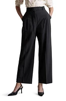 & Other Stories Pleat Front Pants Black Dark at Nordstrom, Regular