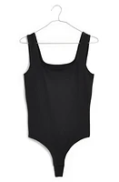 Madewell Wide Strap Tank Thong Bodysuit True Black at Nordstrom,