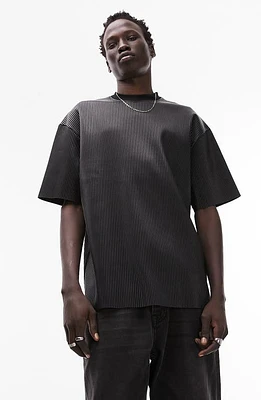 Topman Oversize Stripe T-Shirt Black at Nordstrom,