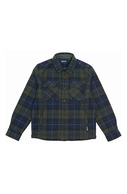 Barbour Kids' Tartan Long Sleeve Button-Up Shirt in Olive Night Tartan at Nordstrom