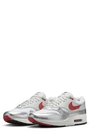 Nike Air Max 1 Premium Sneaker White/Chile Red/Silver at Nordstrom,