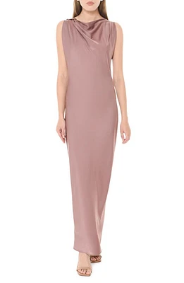 WAYF Cowl Neck Maxi Dress in Mauve at Nordstrom, Size Medium