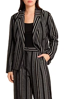 Masai Copenhagen Majadeloo Stripe Cotton Jacket Black at Nordstrom,