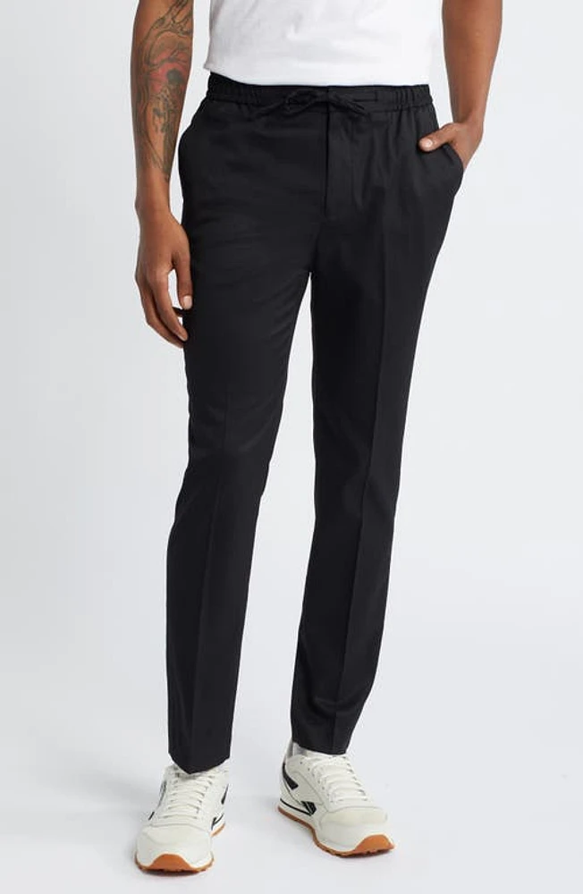 Topman Skinny Smart Drawstring Waist Pants in Black at Nordstrom, Size 32 X 34